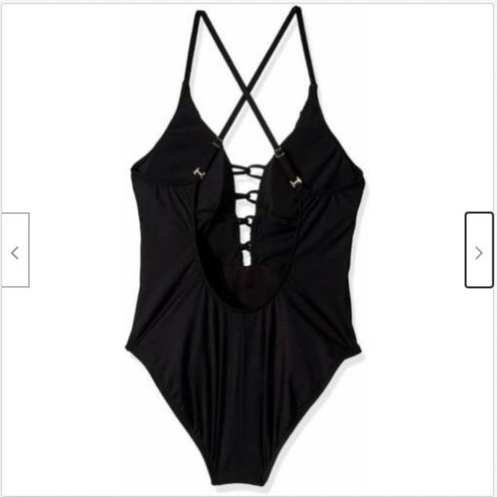 La Blanca Goddess Plunge Mio One Piece Swimsuit Gem